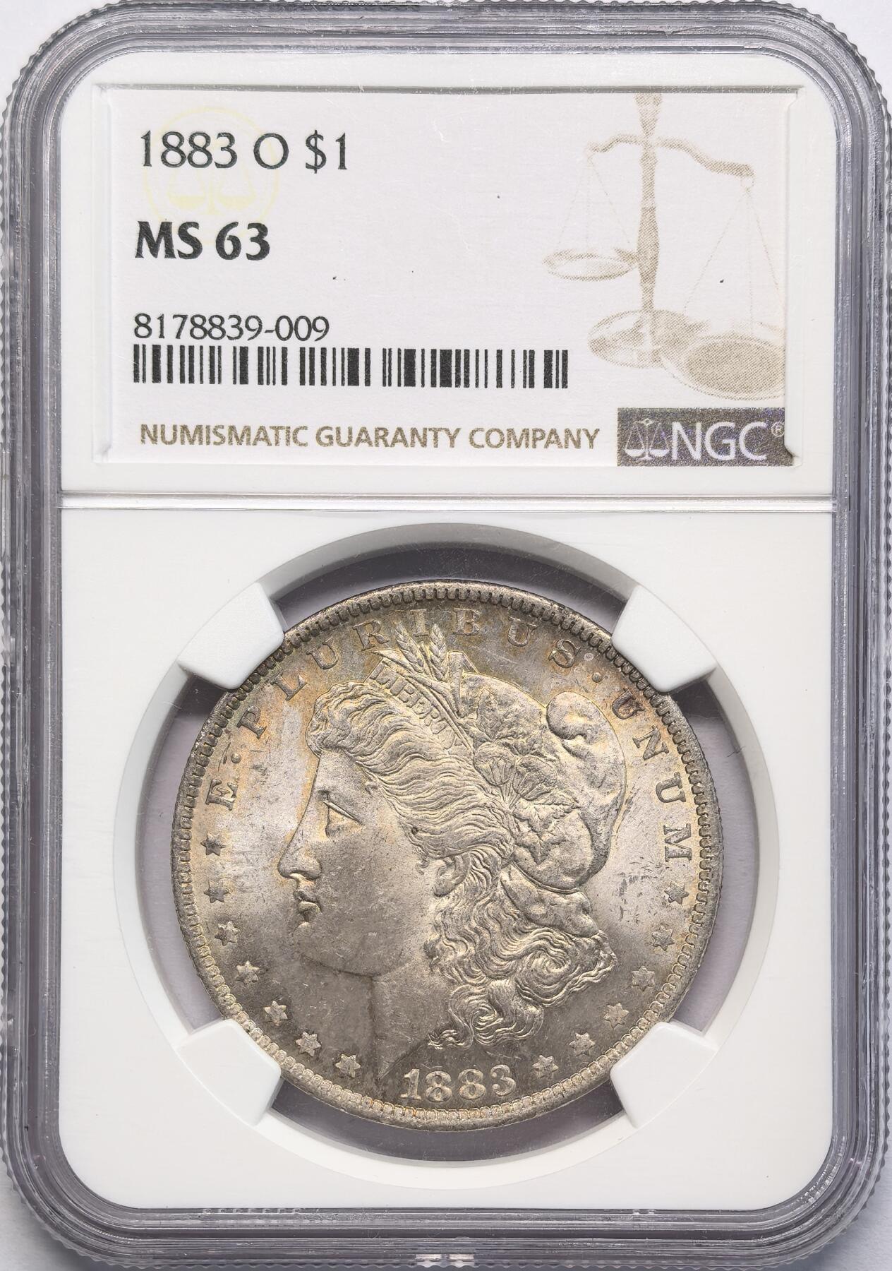凡希社世界钱币微拍第二百八十三期 1883O美国摩根壹元NGC-MS63