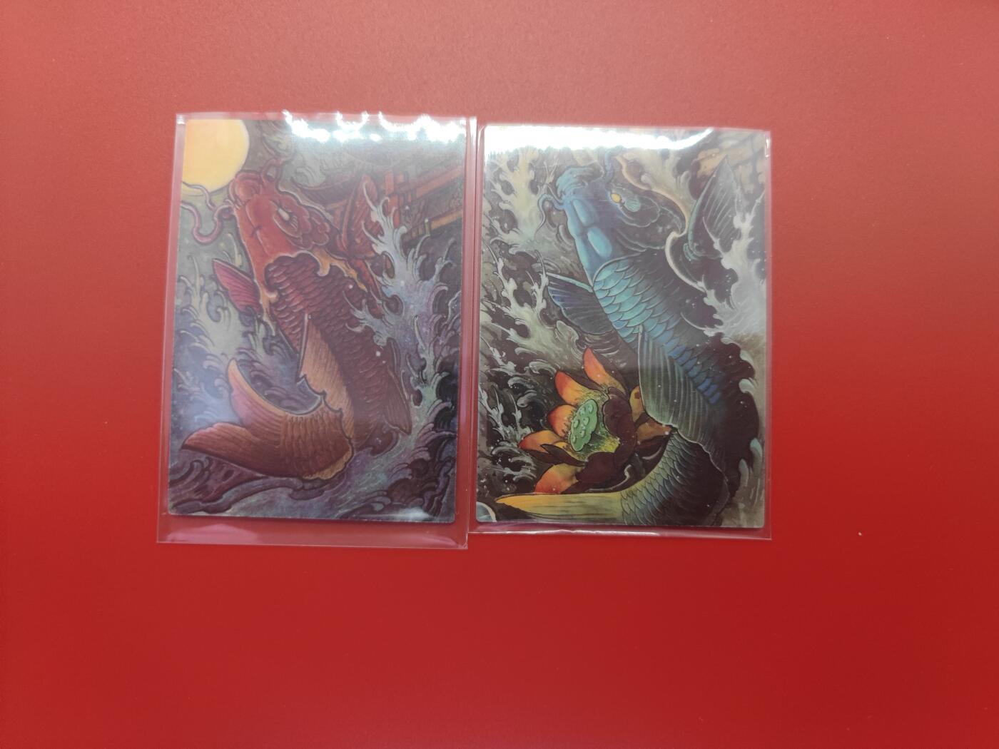 妖精的尾巴卡牌拍卖第二十六期(收拍品) 香山文创-鱼跃龙门+富贵锦鲤镜面卡2张