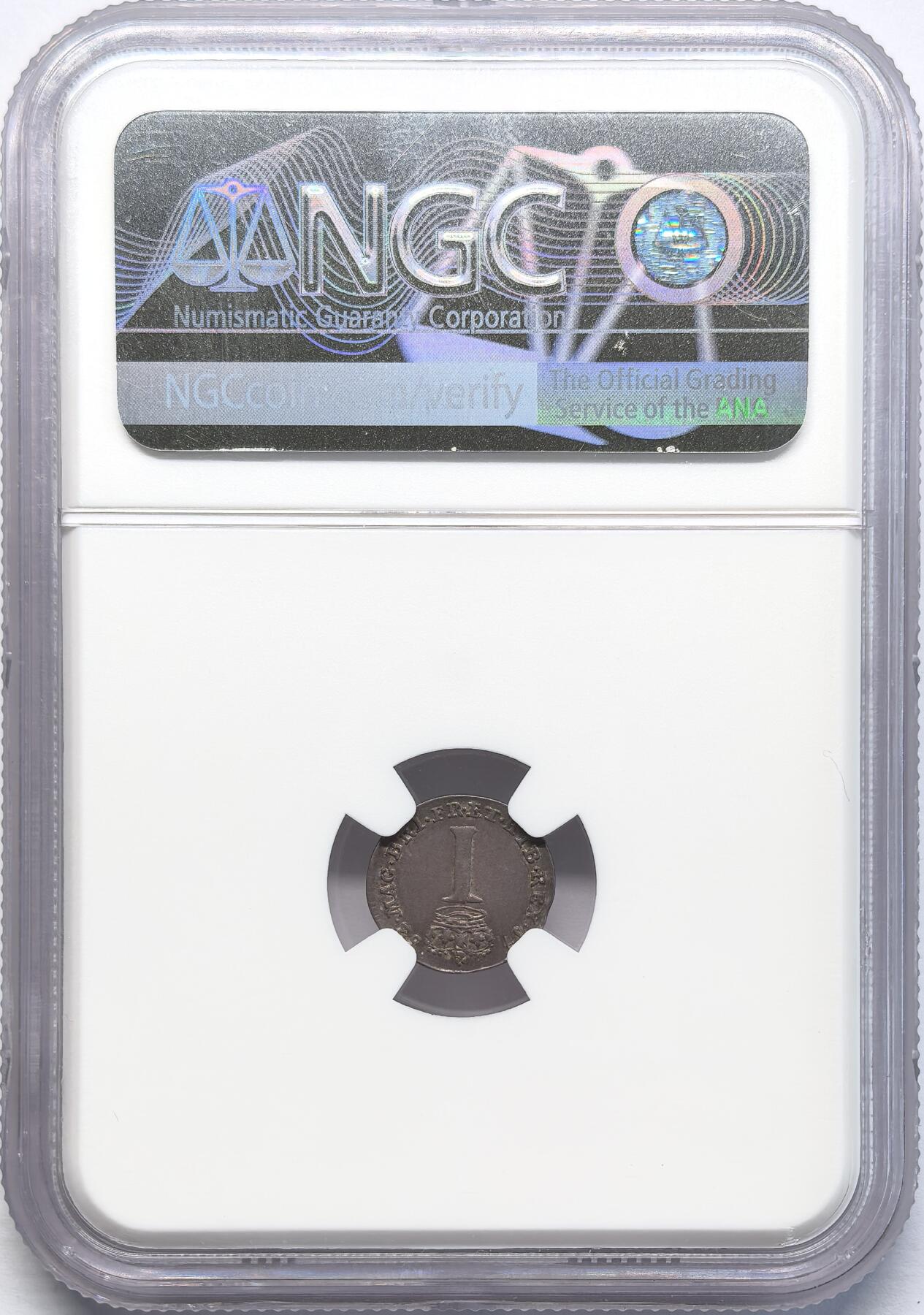 凡希社世界钱币微拍第二百八十三期 1753/2英国乔治二世银便士NGC-AU58，骑字版。
