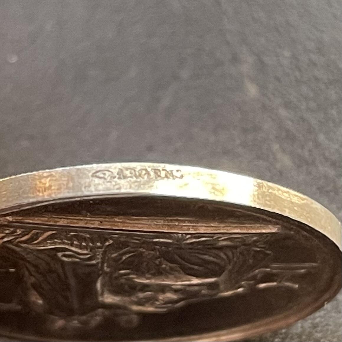 「木头集藏」章牌专场-第46期 1861年法国婚礼银章  直径：27.5mm，10g，边铭：手指 ARGENT （1845-1860年），1861年刻字使用，品相不错