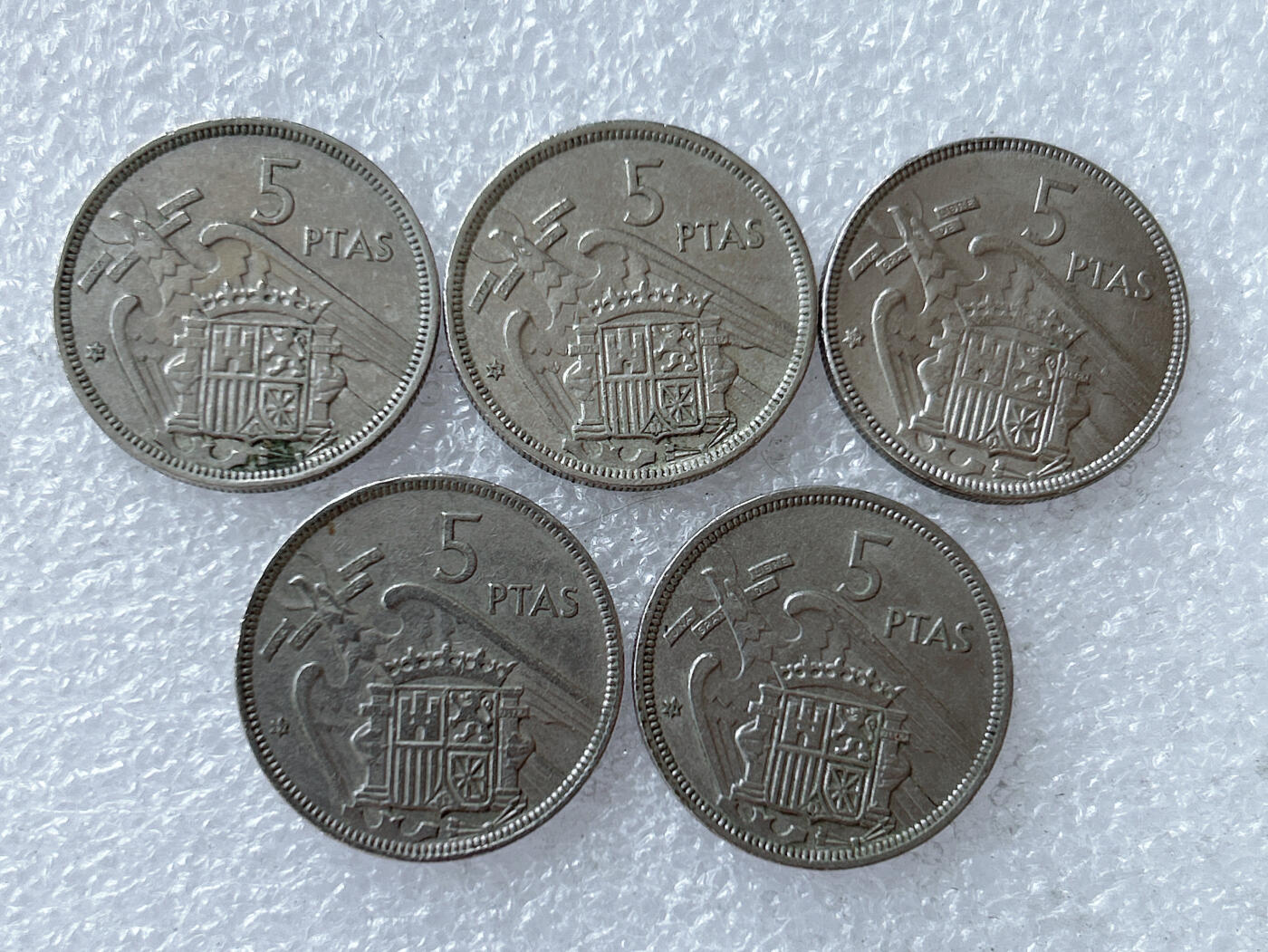 第一海外回流一元起拍收藏 散集专场 第114期 西班牙1957年5比塞塔 5枚