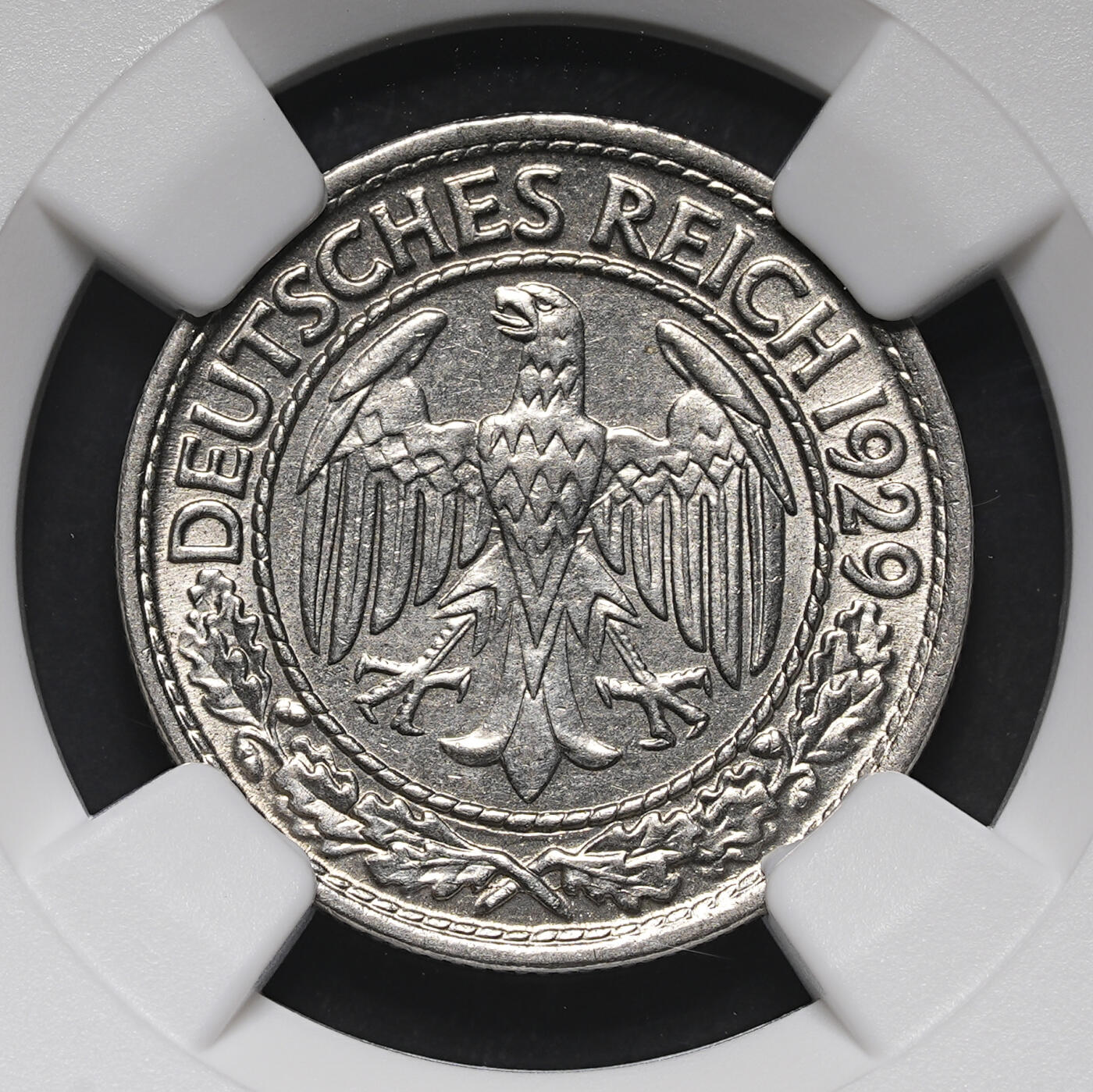 修遠堂世界钱币第三十八期 全场包邮 NGC MS65 1929年德国50芬尼
