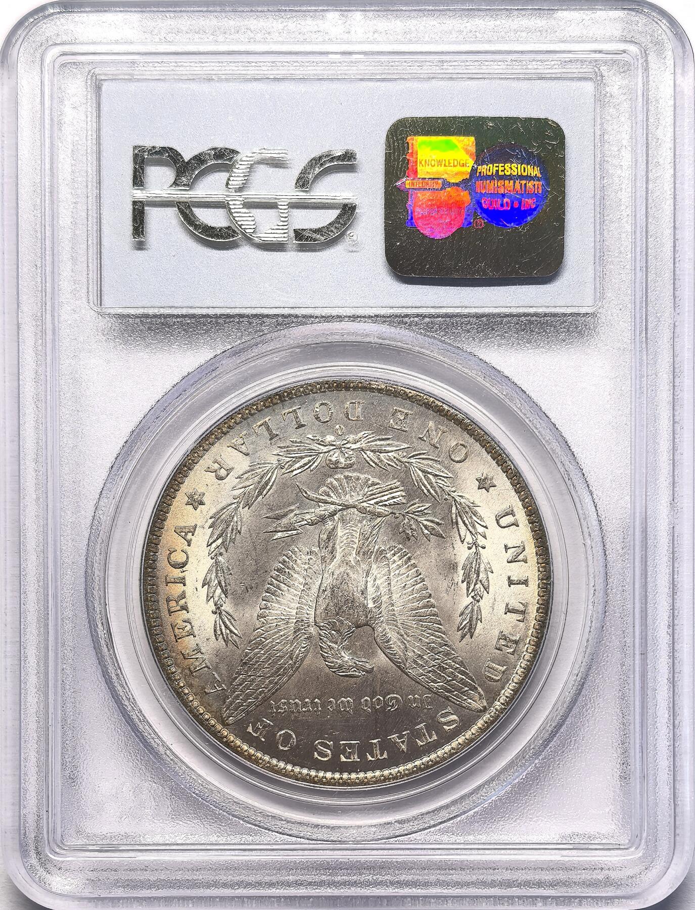 凡希社世界钱币微拍第二百八十三期 1883O美国摩根壹元PCGS-MS64，淡彩香槟金。