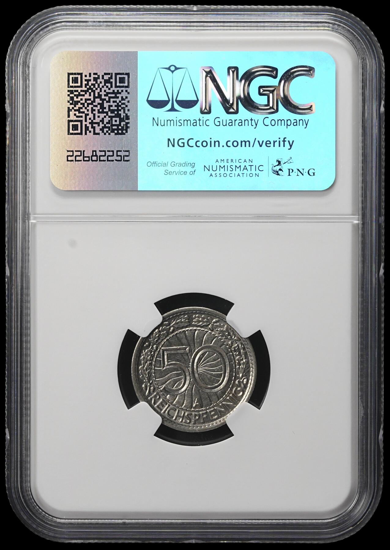 修遠堂世界钱币第三十八期 全场包邮 NGC MS65 1929年德国50芬尼