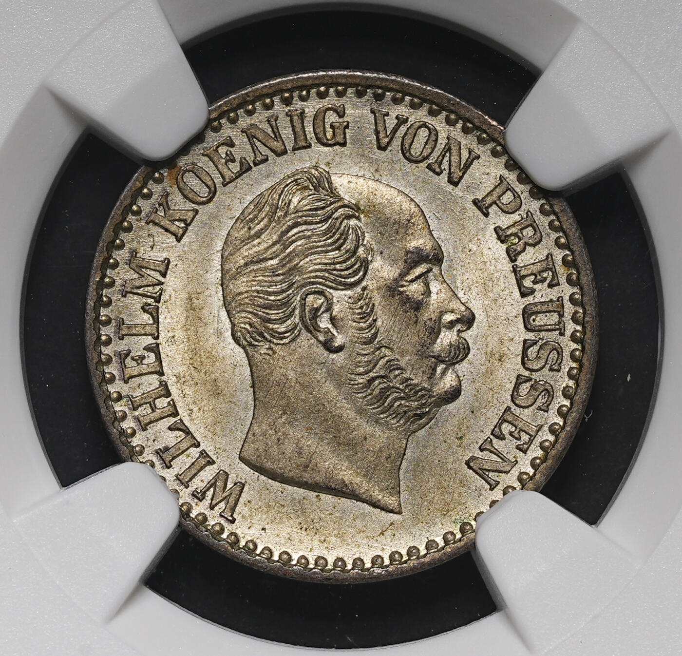 修遠堂世界钱币第三十八期 全场包邮 NGC MS65 1864年普鲁士1格罗申银币