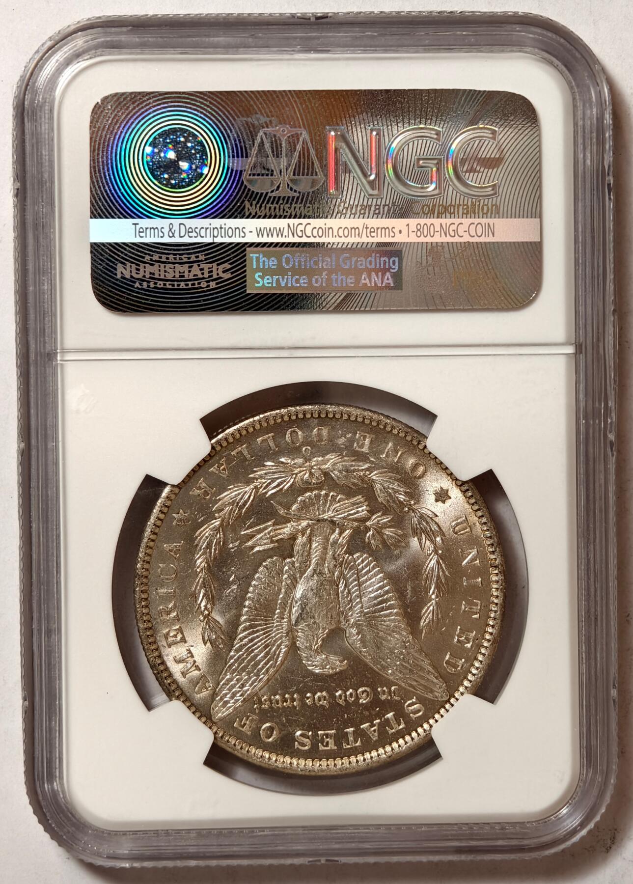 紫瑗钱币——第478期 美国 1885年 O版 摩根 1美元 银币 NGC MS63 