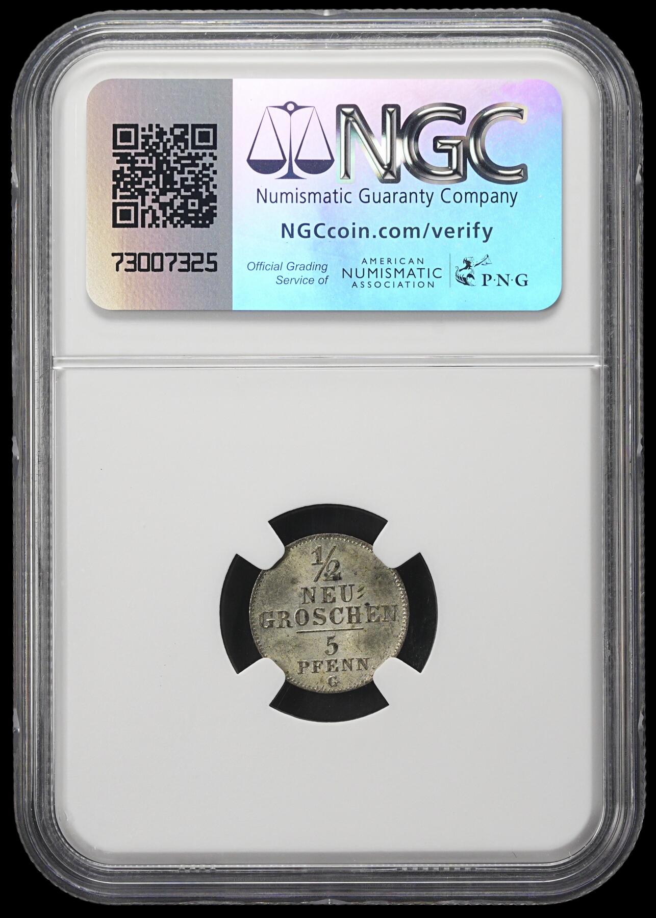 修遠堂世界钱币第三十八期 全场包邮 NGC MS64 1841年萨克森1/2格罗申银币