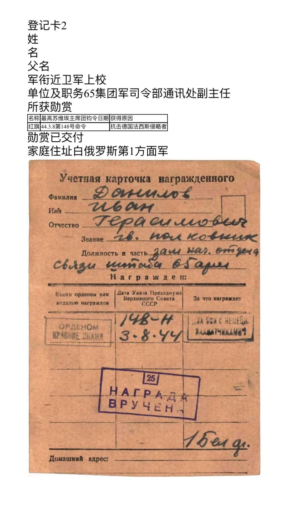 大猫徽章拍卖 第254期 苏联三红旗套 档案齐全