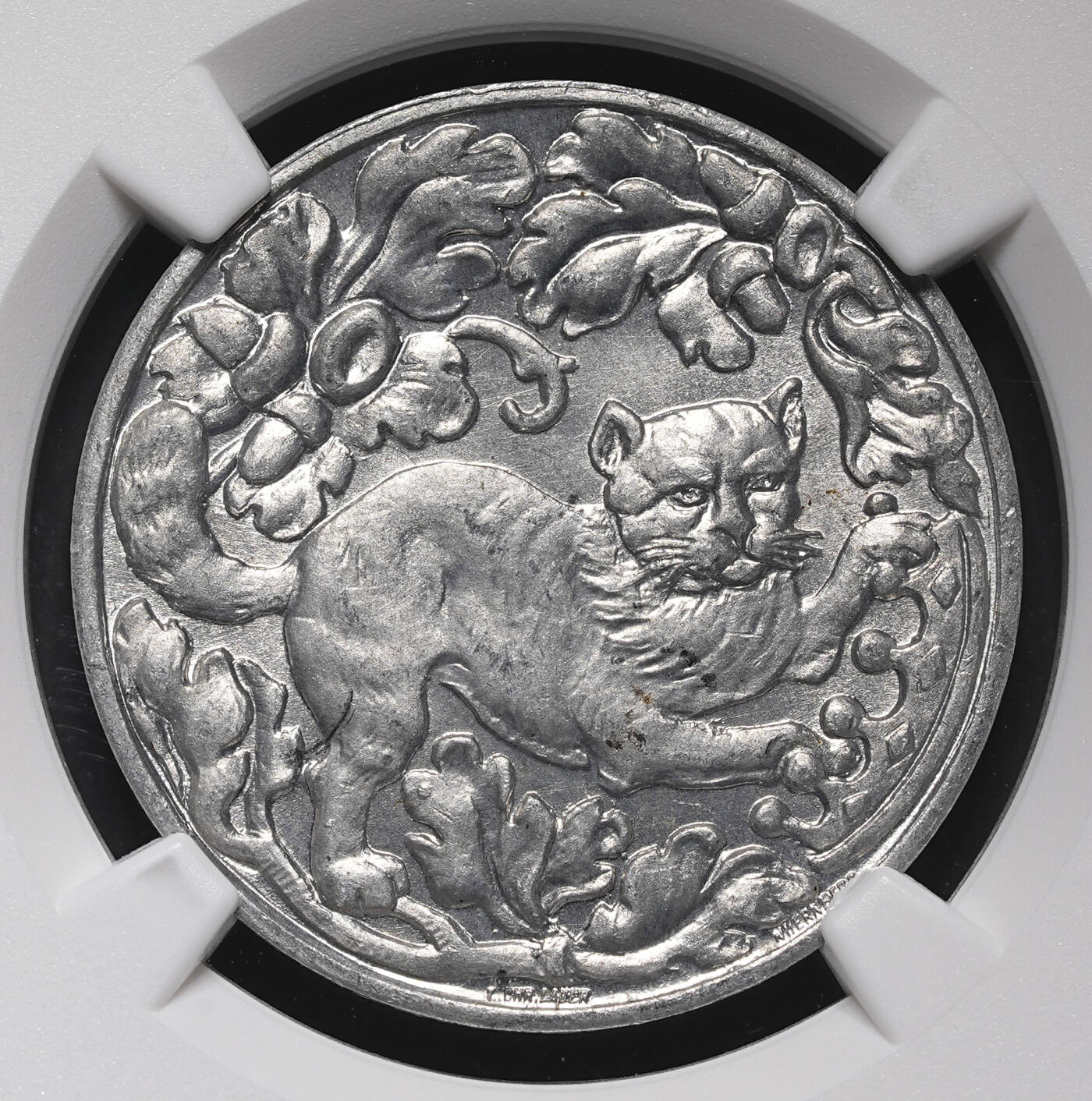 修遠堂世界钱币第三十八期 全场包邮 NGC MS63 1921年德国紧急时期塔乐哈兹-猫2马克铝币 德紧名誉品 稀少