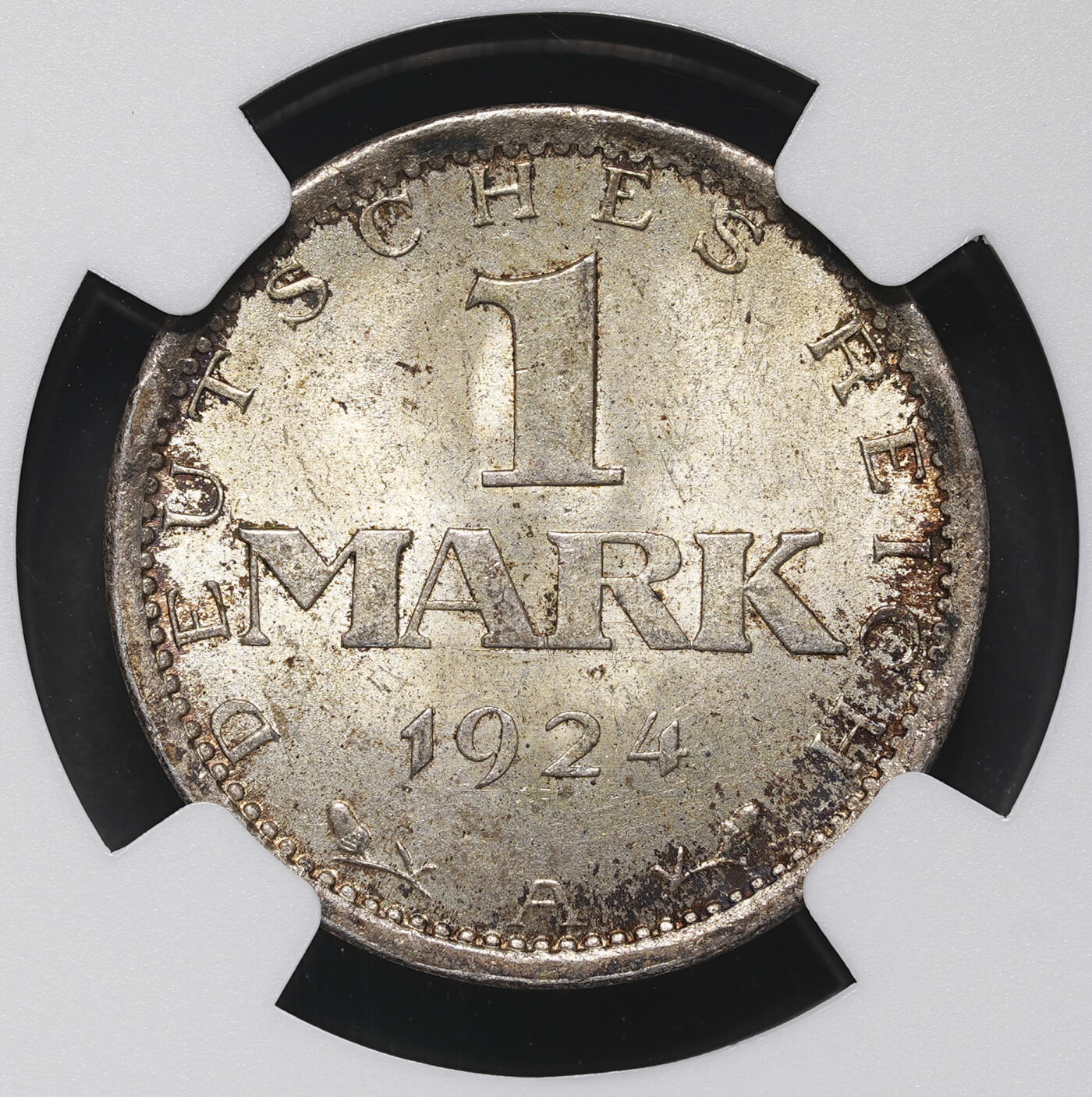 修遠堂世界钱币第三十八期 全场包邮 NGC MS63 1924年德国1马克银币A厂铭
