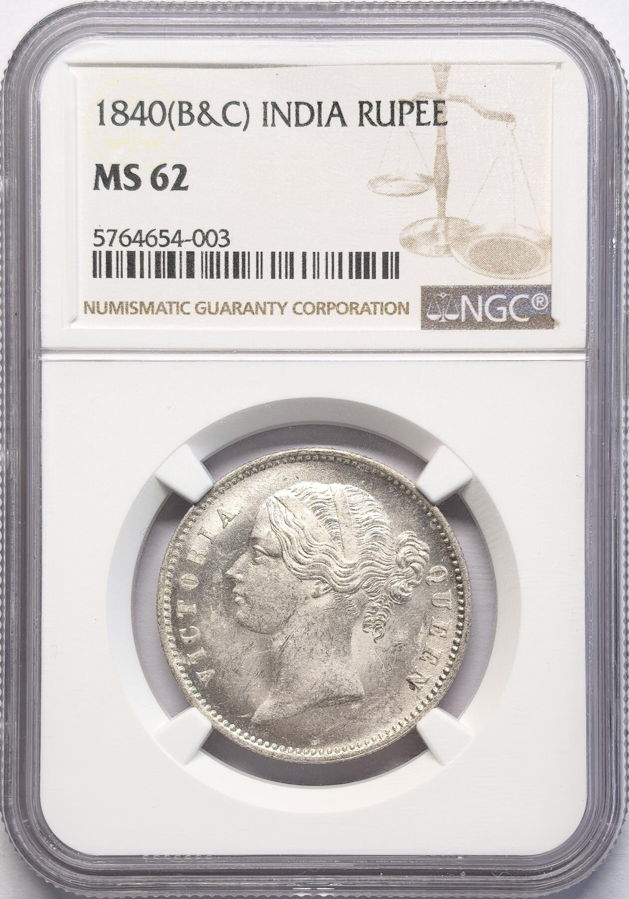 凡希社世界钱币微拍第二百八十三期 1840东印度公司小维卢比NGC-MS62③