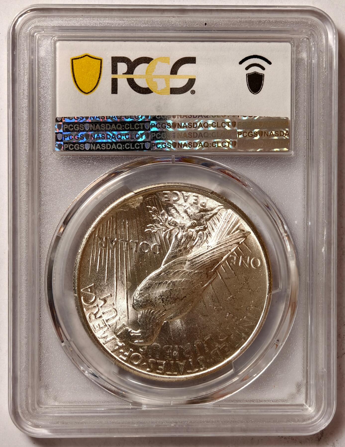 紫瑗钱币——第410期 美国 1925年 和平鸽 1美元 银币 PCGS MS64 老盒 