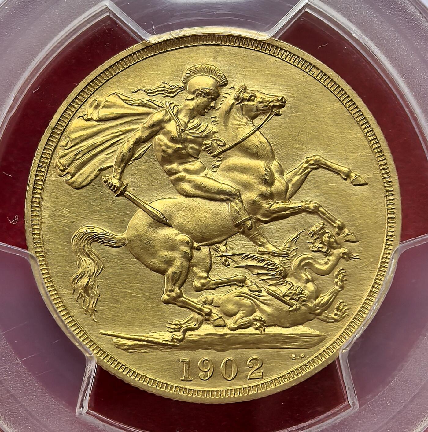 凡希社世界钱币微拍第二百八十三期 荐！1902英国爱德华七世2镑金币PCGS-PR62，精铸matte，15.976g，917金。