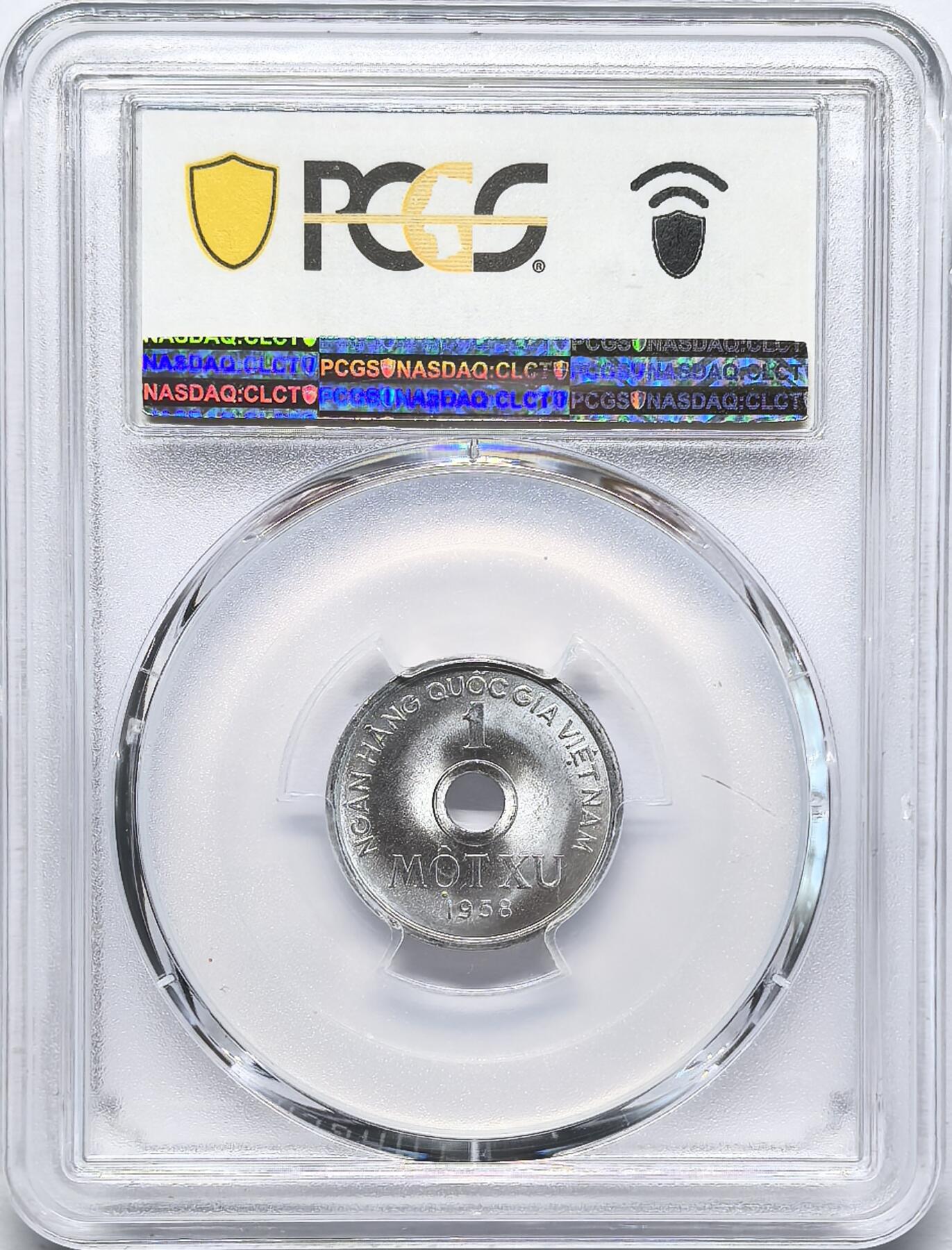 凡希社世界钱币微拍第二百八十三期 1958北越中孔1XU铝币PCGS-MS66