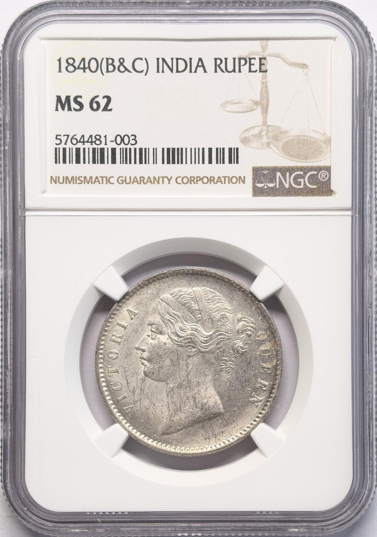 凡希社世界钱币微拍第二百八十三期 1840东印度公司小维卢比NGC-MS62②