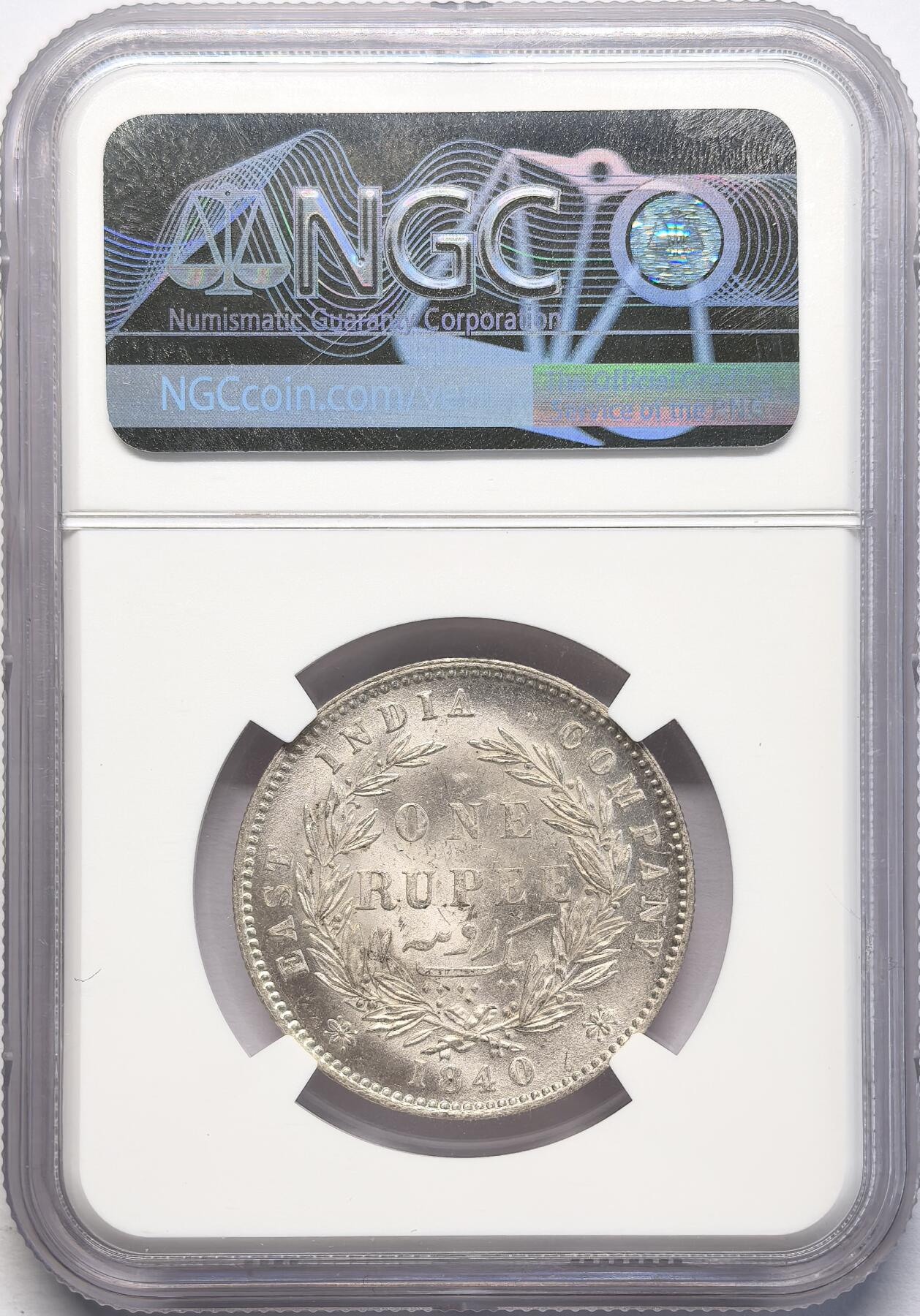 凡希社世界钱币微拍第二百八十三期 1840东印度公司小维卢比NGC-MS62③