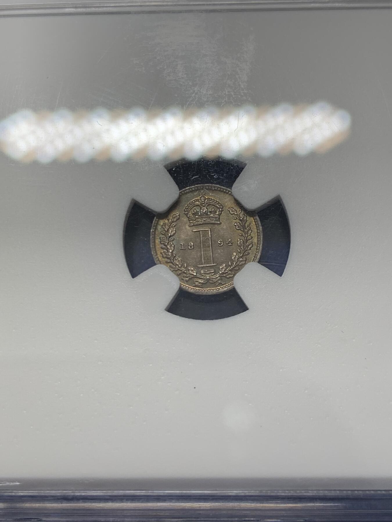 《竞宝斋》第303场   周日，周一 2场连拍 （全场包邮） NGC MS65 英国 1894年 维多利亚 1便士濯足银币 凑版必备