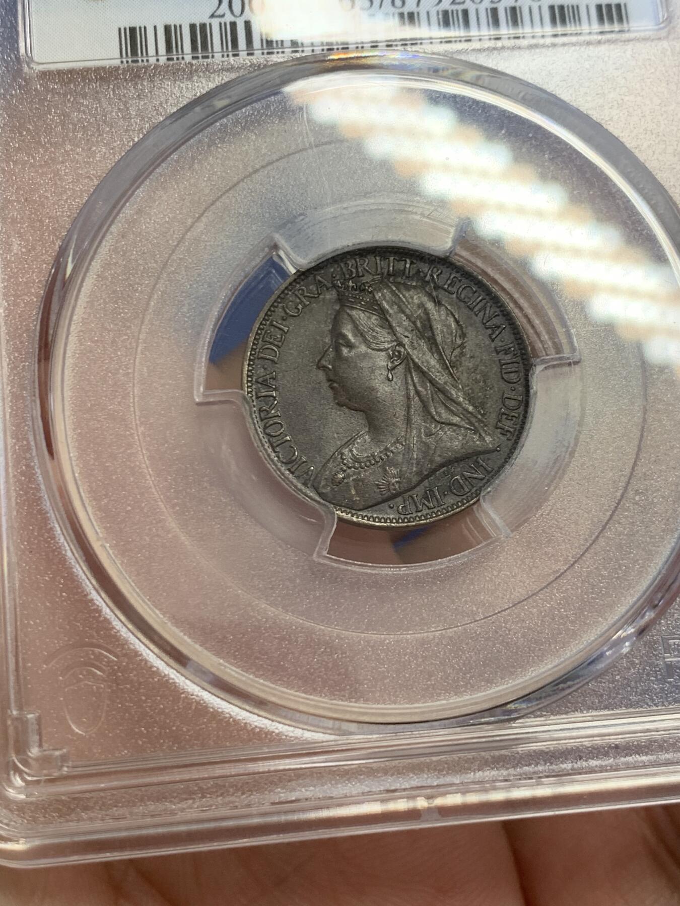 《竞宝斋》第303场   周日，周一 2场连拍 （全场包邮） PCGS MS63 英国 1901年 维多利亚 1法新铜币
