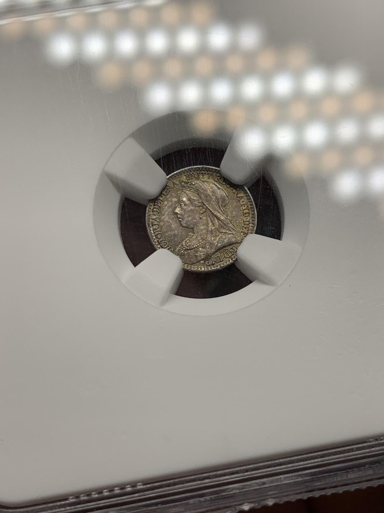 《竞宝斋》第303场   周日，周一 2场连拍 （全场包邮） NGC MS65 英国 1894年 维多利亚 1便士濯足银币 凑版必备