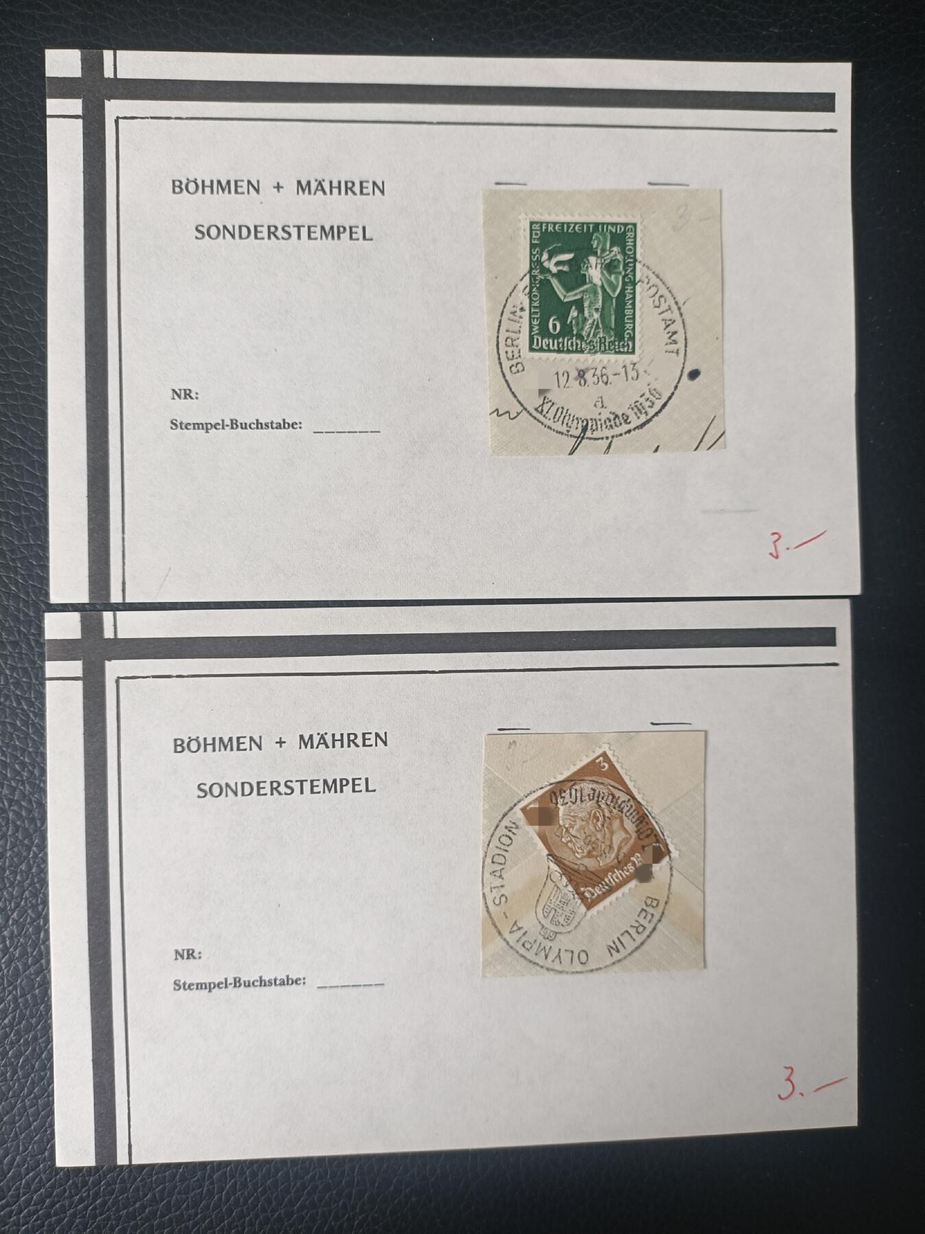 2德国1936年全戳剪片10元1枚自选