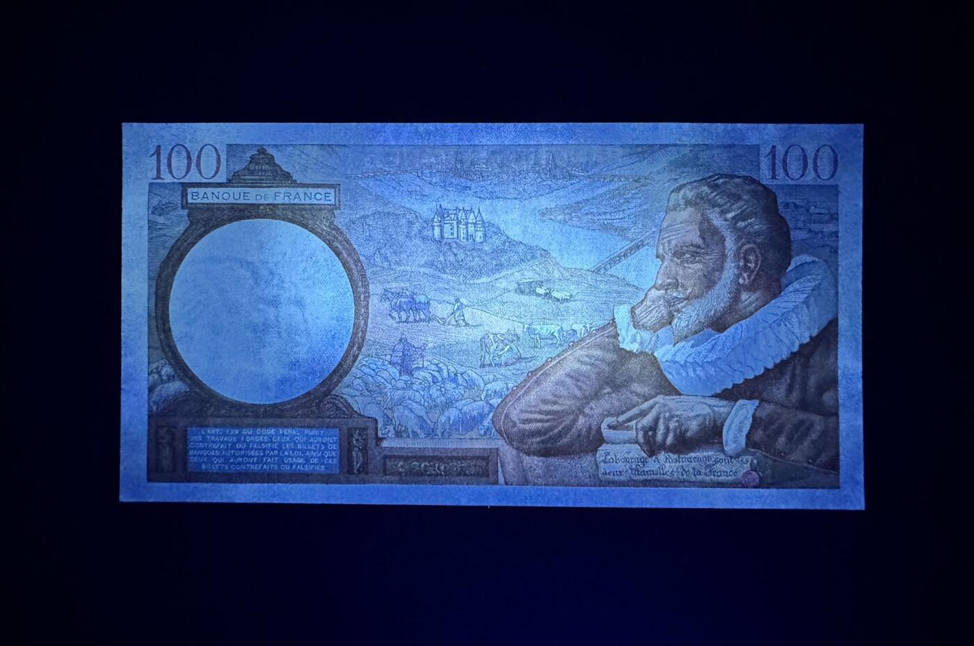 收藏联盟Quantum Auction 第373期拍卖  法国1941年100法郎 品相UNC 号码全程无4 背面一处轻微拖墨