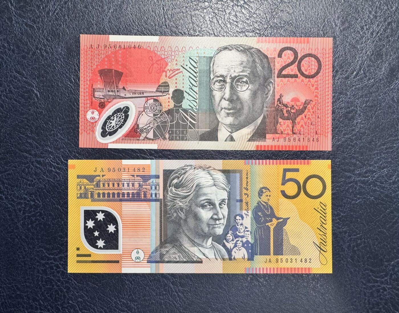 收藏联盟Quantum Auction 第373期拍卖  澳大利亚1995年20和50元 品种全新UNC  首发年份