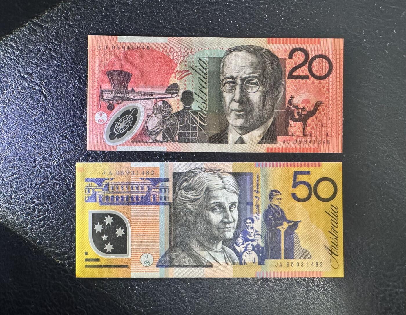 收藏联盟Quantum Auction 第373期拍卖  澳大利亚1995年20和50元 品种全新UNC  首发年份