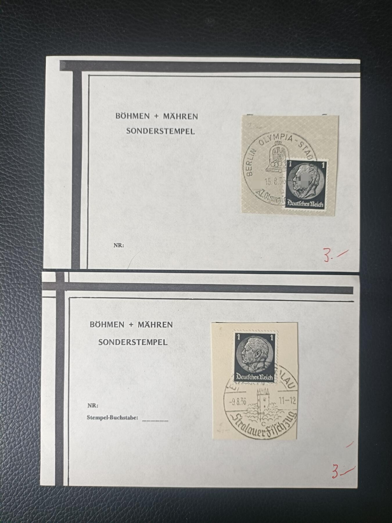 2德国1936年全戳剪片10元1枚自选