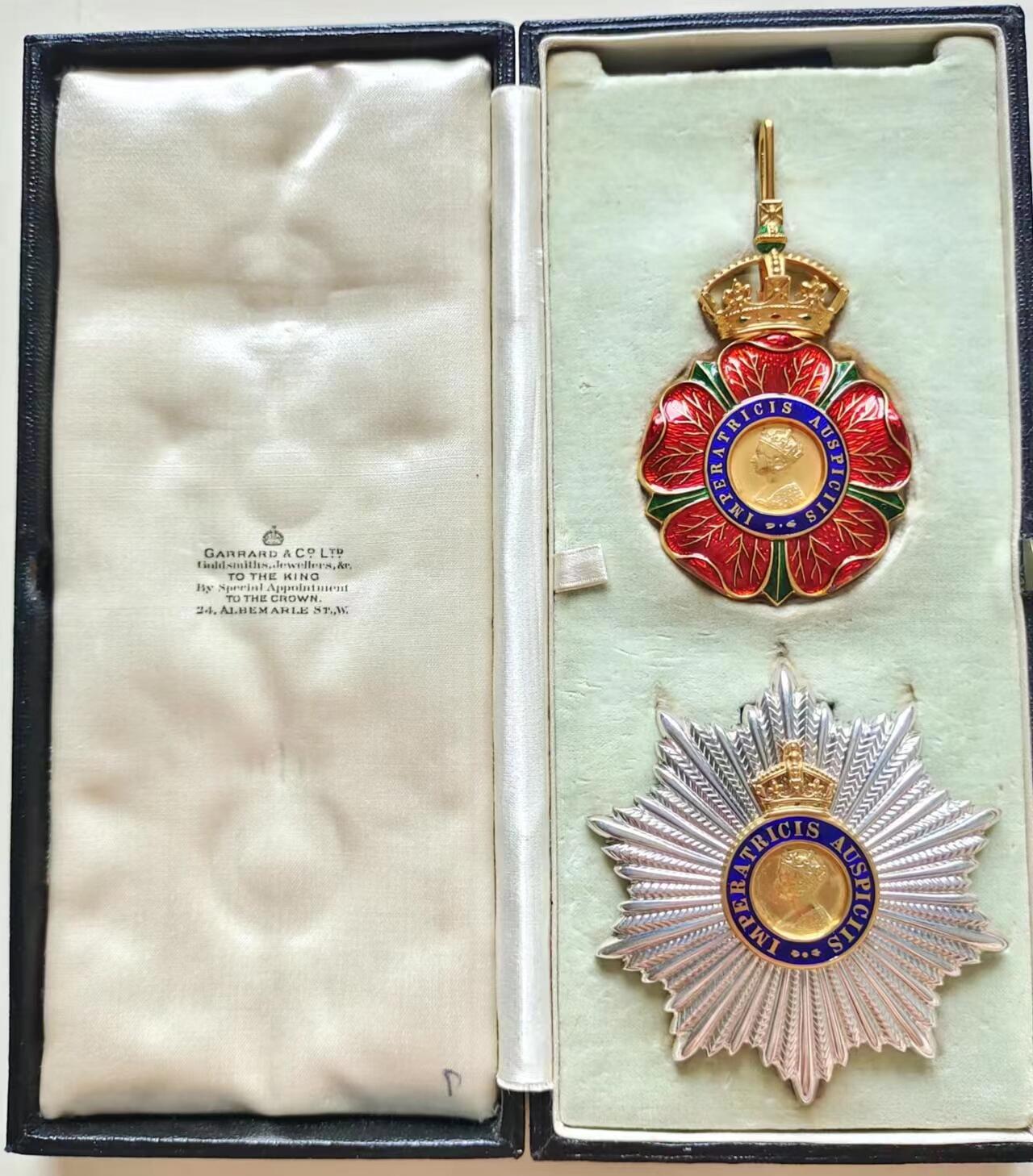 RimeNova韵星2024军品类秋季拍卖会-- RimeNova 2024 Autumn Militaria Sale 英国骑士指挥官级金质印度帝国勋章（kcie）带原盒一套