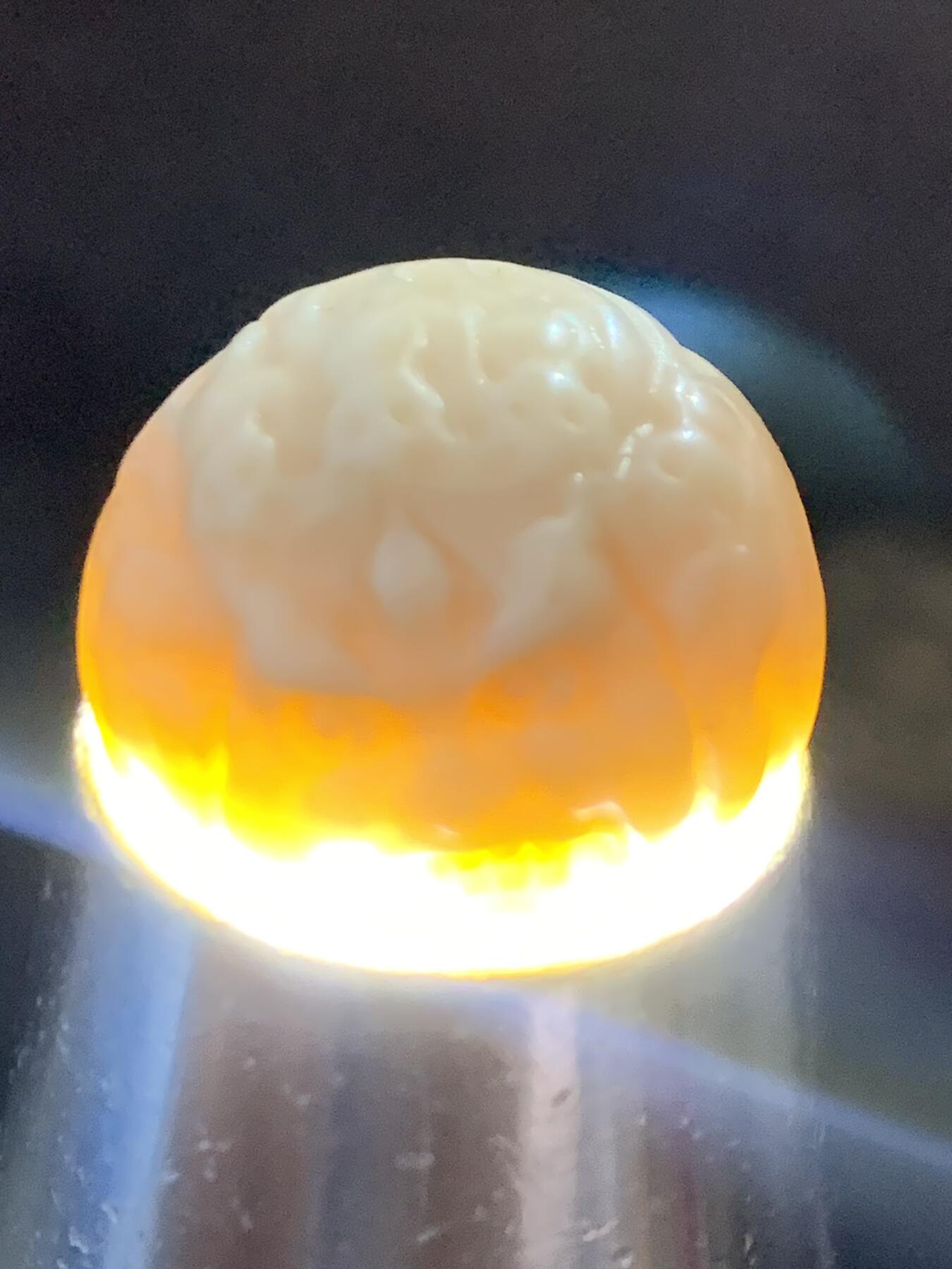 精美高玉化金膏玉手工雕刻大黑天黄财神珠一个，