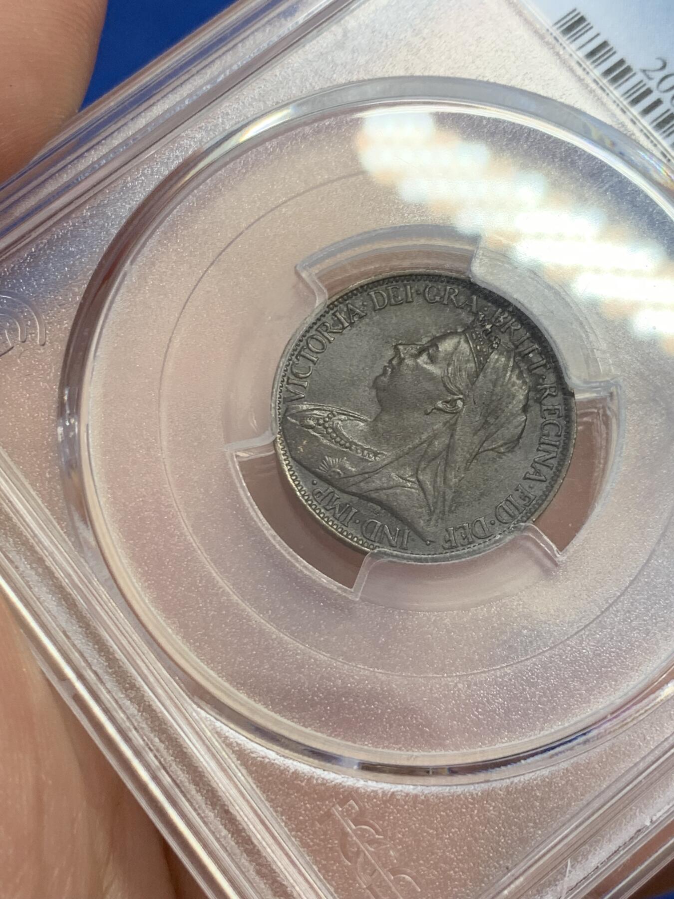 《竞宝斋》第303场   周日，周一 2场连拍 （全场包邮） PCGS MS63 英国 1901年 维多利亚 1法新铜币