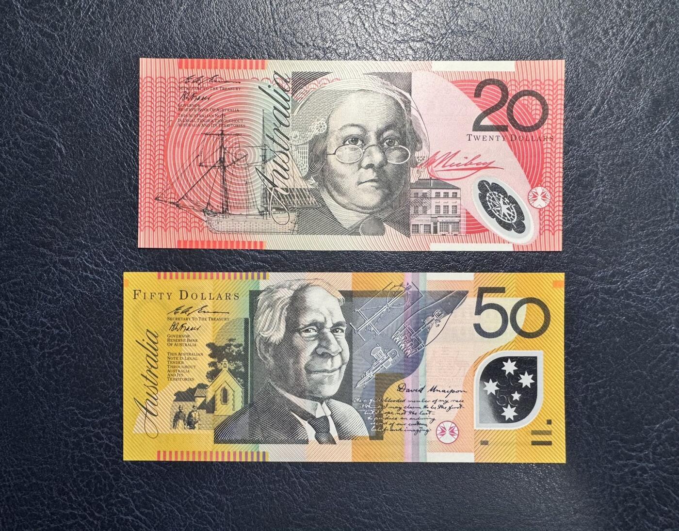 收藏联盟Quantum Auction 第373期拍卖  澳大利亚1995年20和50元 品种全新UNC  首发年份