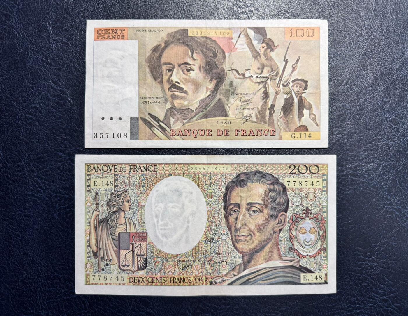收藏联盟Quantum Auction 第373期拍卖  法国1978-92年10-200法郎 非全新 品相如图 无针孔原票