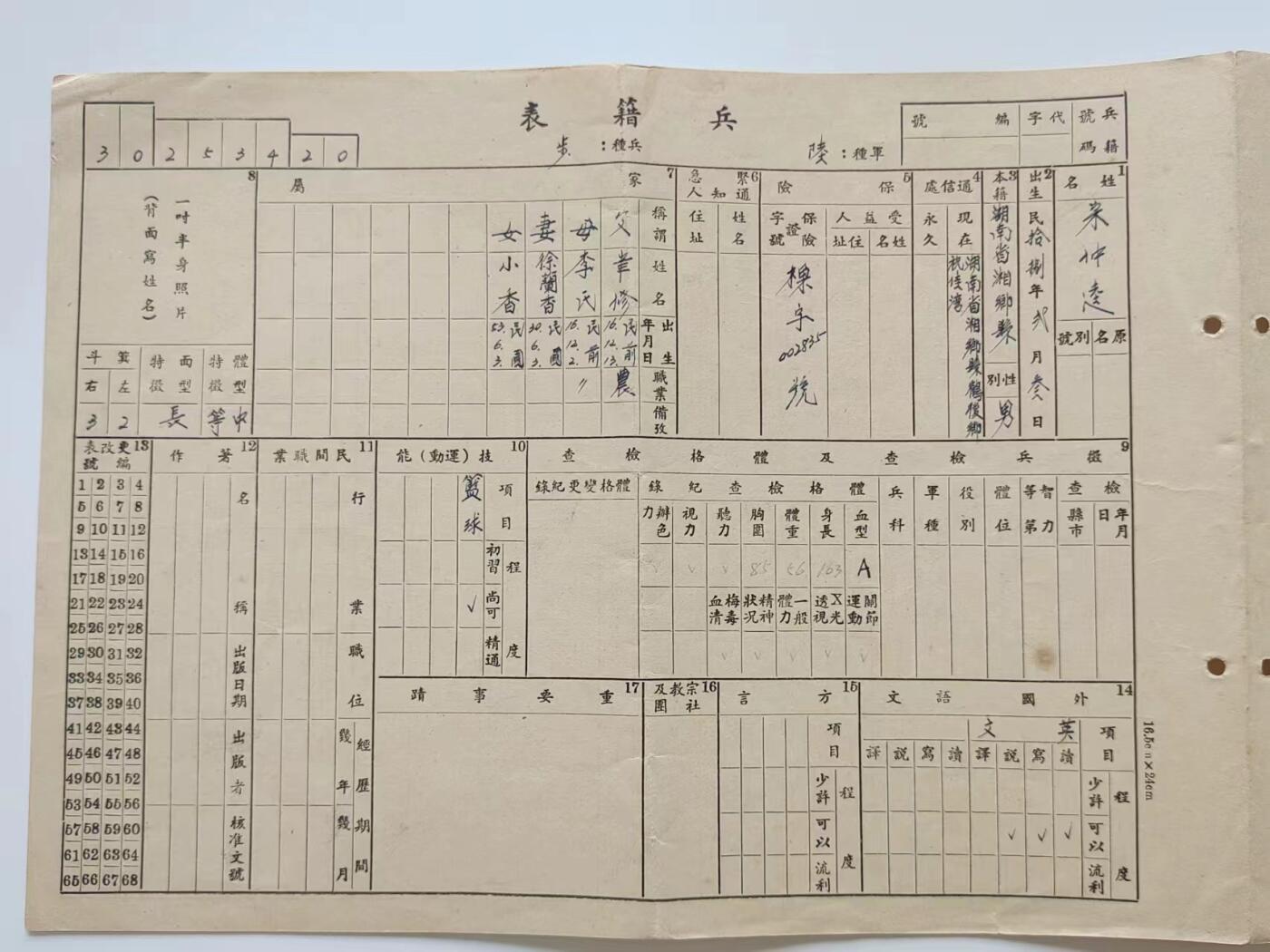 RimeNova韵星2024军品类秋季拍卖会-- RimeNova 2024 Autumn Militaria Sale 宋仲逵少将兵籍履历表