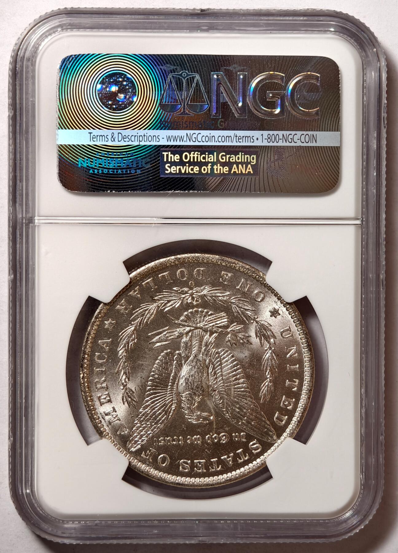 紫瑗钱币——第436期 美国 1884年 O版 摩根 1美元 银币 NGC MS63