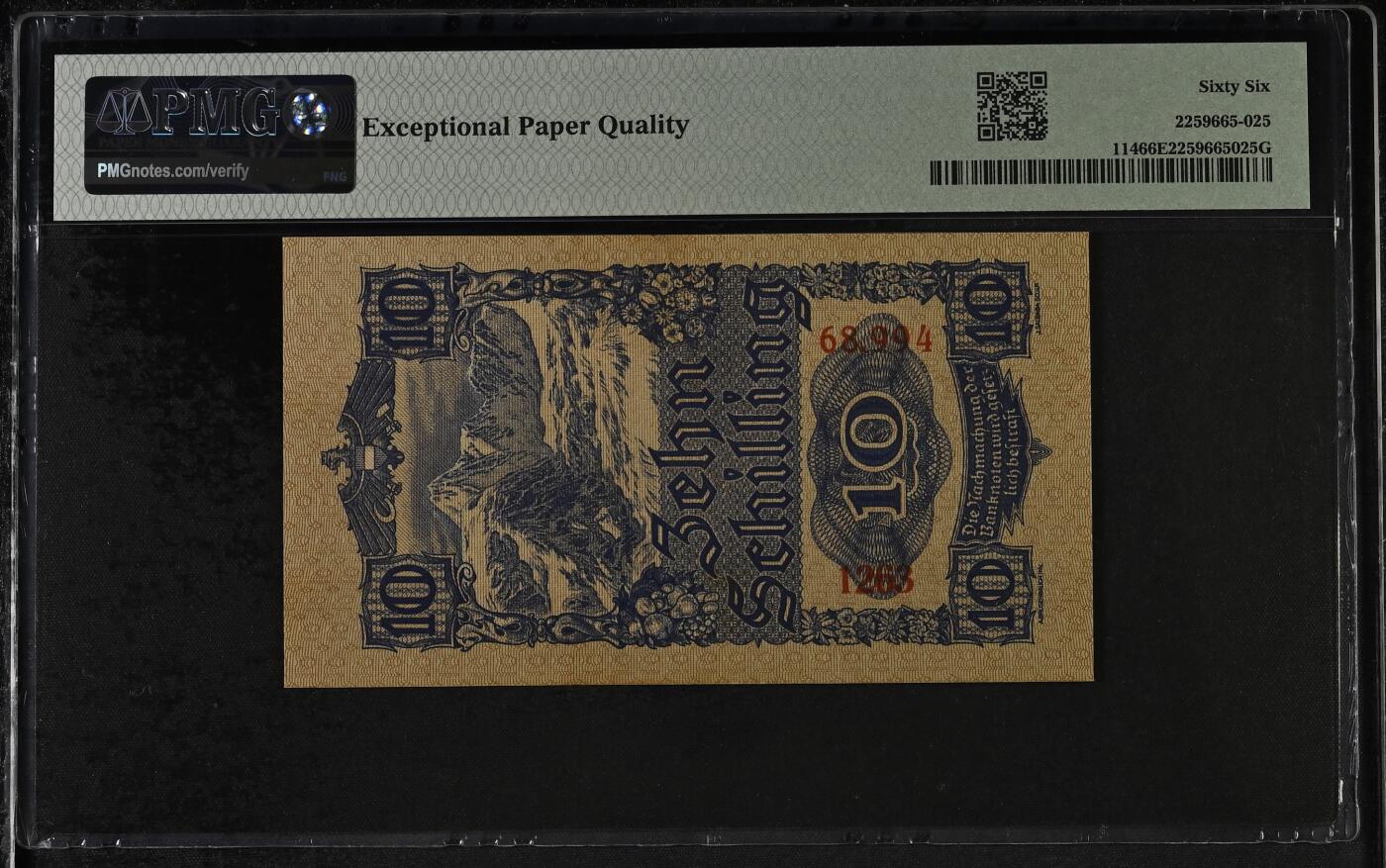 收藏联盟Quantum Auction 第373期拍卖  奥地利1945年10先令 PMG66