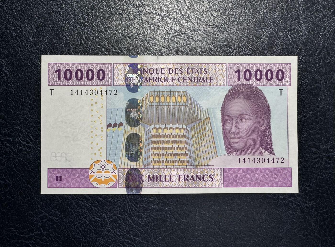 收藏联盟Quantum Auction 第373期拍卖  中非（刚果）2002年10000法郎  品相全新UNC
