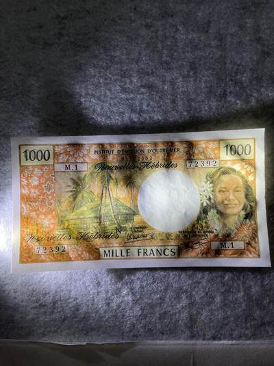 外币 日本 印度尼西亚 大洋洲新赫布里底1000法郎