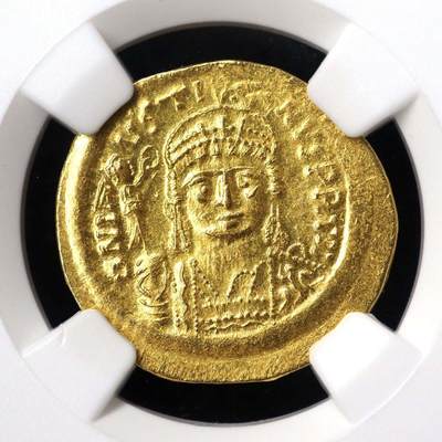 拜占庭帝国查士丁二世金币NGC评级完全未流通品9分币古代钱币首饰b27-16 - 拜占庭帝国查士丁二世金币NGC评级完全未流通品9分币古代钱币首饰b27-16