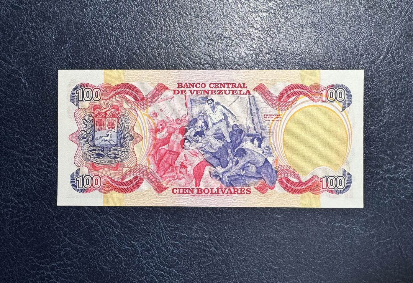 收藏联盟Quantum Auction 第374期拍卖  委瑞内拉1980年100玻利瓦尔纪念钞首发A冠 品相全新UNC 