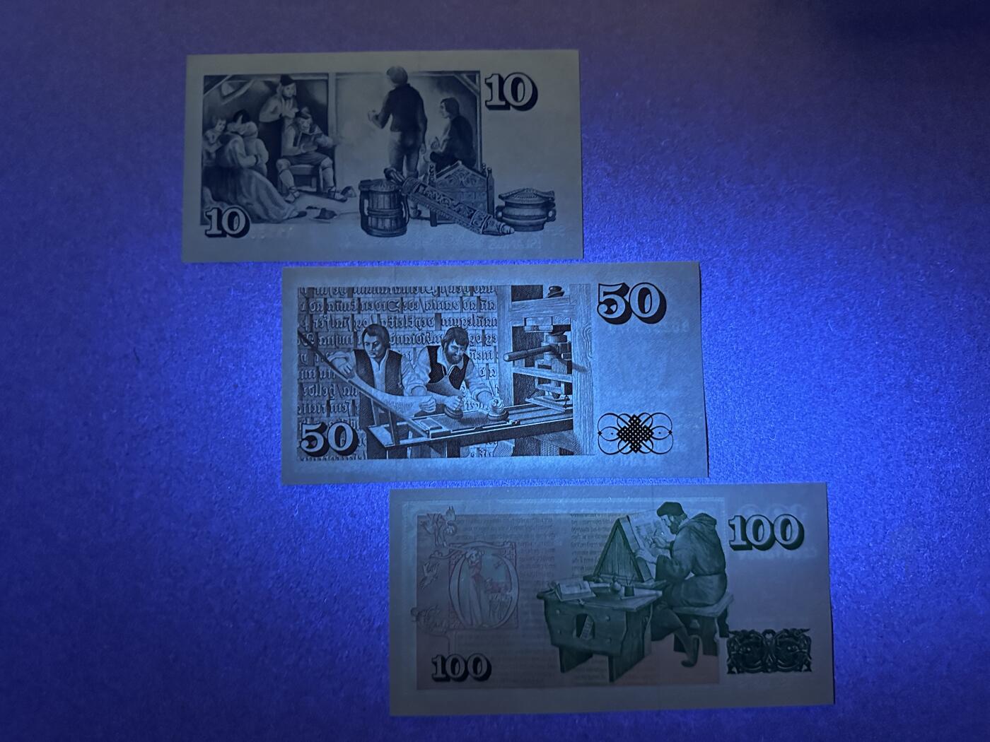 《张总收藏》166期-周日外币精品 冰岛10、50、100克朗3张 UNC 全程无4尾8