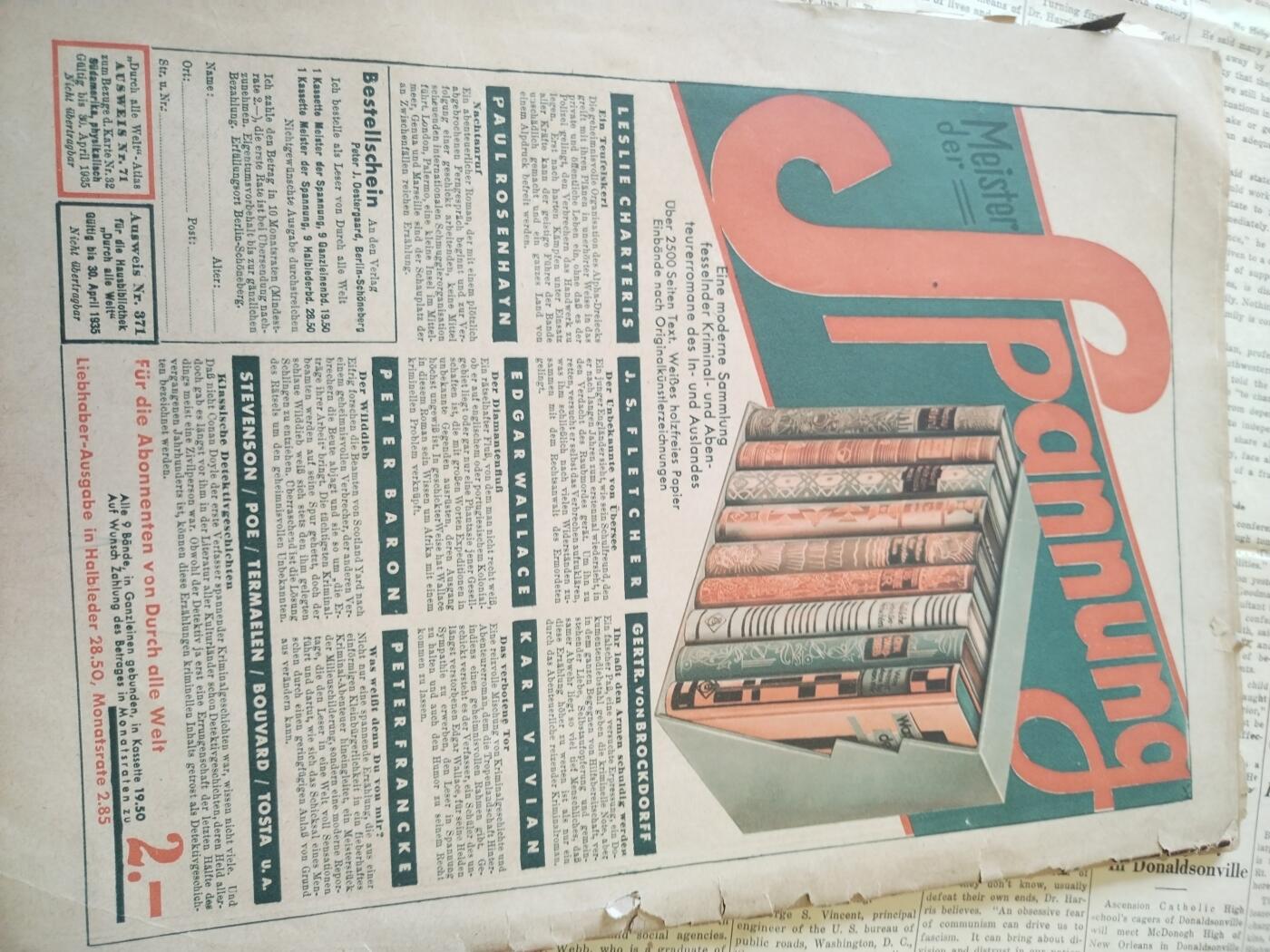 勋章大专场 二战德国老书巜世界掠影》1934年第一版第一