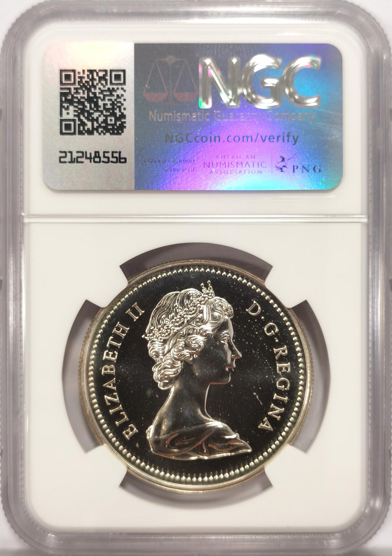 博洋堂世界钱币拍卖第090期（全场包邮） NGC SP65 加拿大1973年皇家骑警精制镜面银币