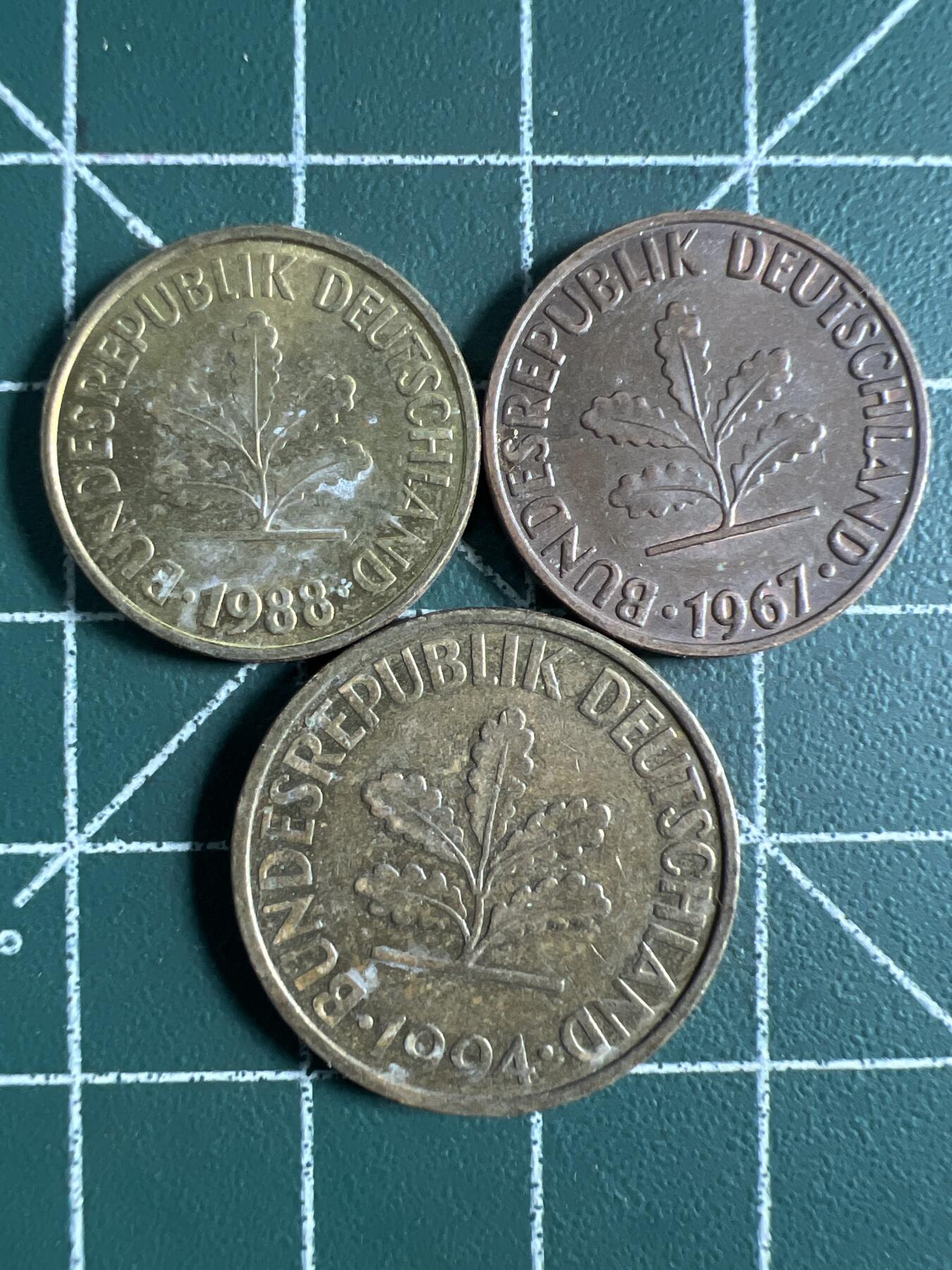 第698期 硬币专场 （无押金，捡漏，全场50包邮，偏远地区除外，接收代拍业务，本店十天发一次货） 德国硬币3枚