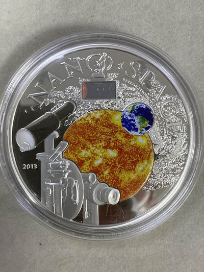 康怡轩钱币【以色列+葡萄牙+库克+澳大利亚+芬兰】第439期  - 2013年库克发行纳米空间10元彩色精制纪念银币  币+证书