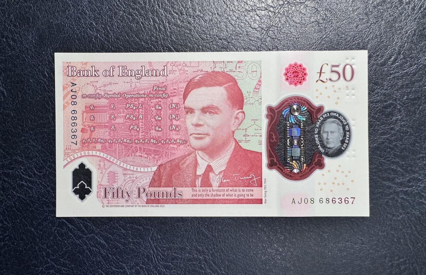 收藏联盟Quantum Auction 第374期拍卖  英国2025年50镑 品相全新UNC 号码无4 AJ冠 查理三世国王