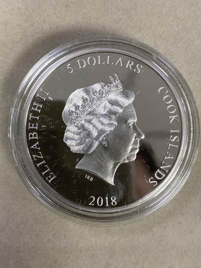 康怡轩钱币【以色列+葡萄牙+库克+澳大利亚+芬兰】第251003期  2018年库克发行树蛙5元彩色高浮雕精制纪念银币