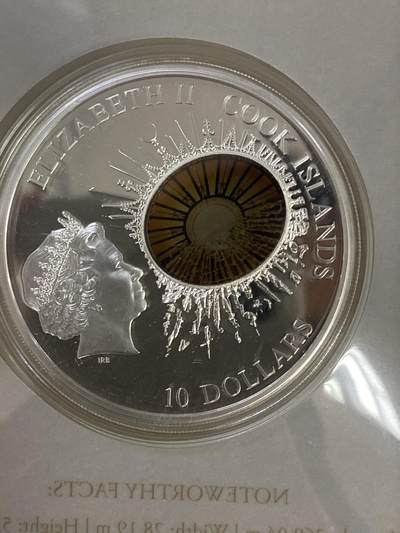 康怡轩钱币【以色列+葡萄牙+库克+澳大利亚+芬兰】第251003期  2011年库克发行历史之窗系列泰坦尼克号沉船百年镶嵌彩色玻璃精制纪念银币