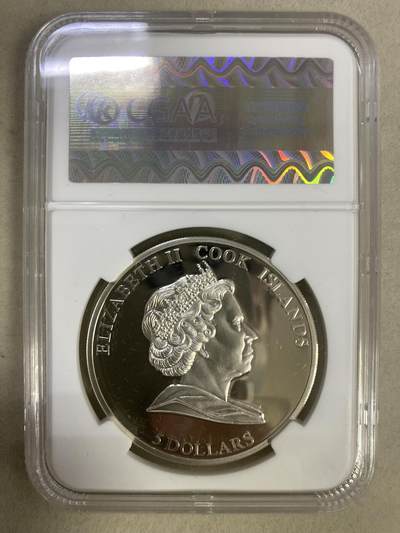 康怡轩钱币【以色列+葡萄牙+库克+澳大利亚+芬兰】第251003期  2010年库克发行电影明星金格尔·罗杰斯5元彩色精制纪念银币鉴定封装