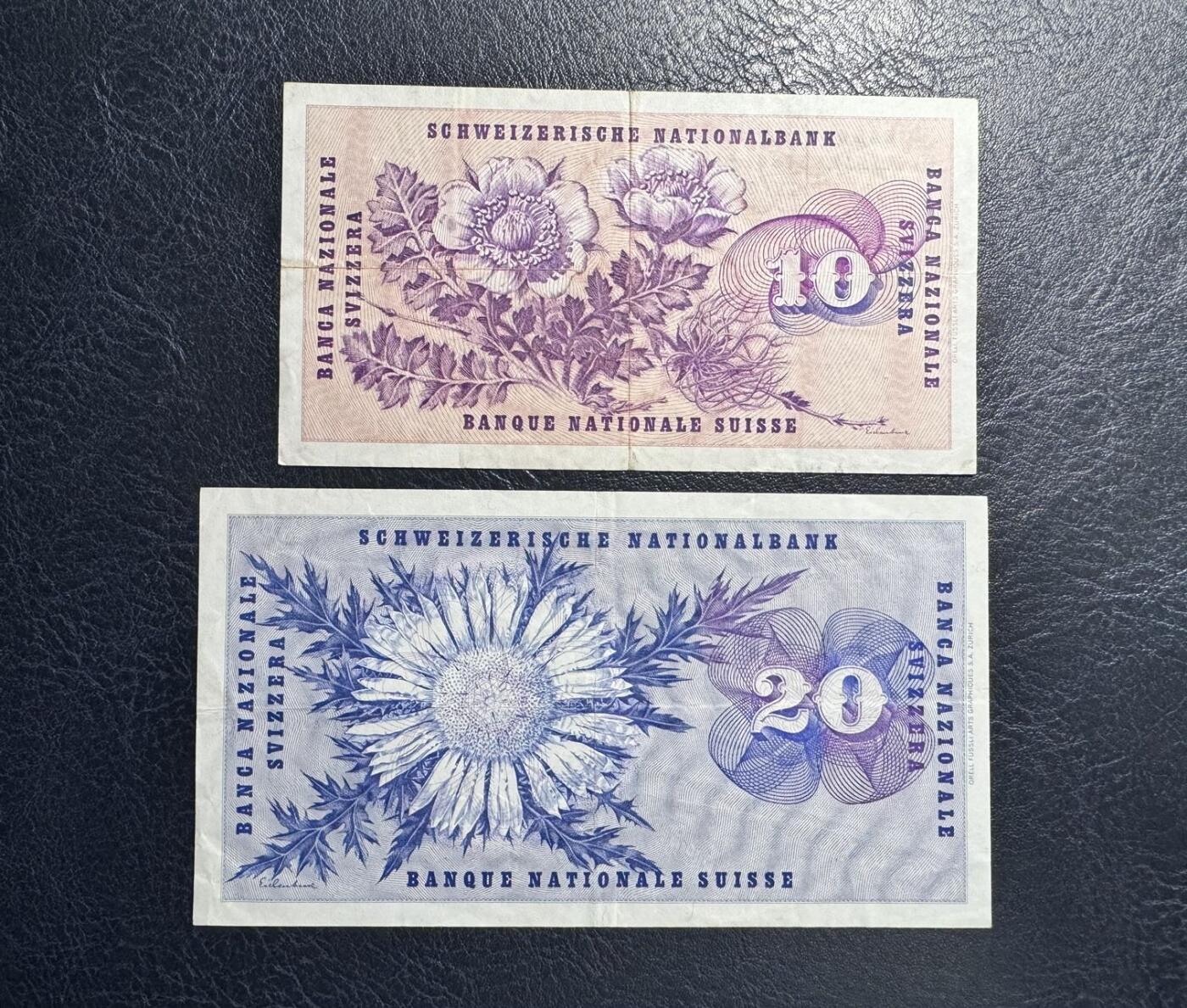 收藏联盟Quantum Auction 第374期拍卖  瑞士联邦1961-71年10-100法郎 非全新 品相如图